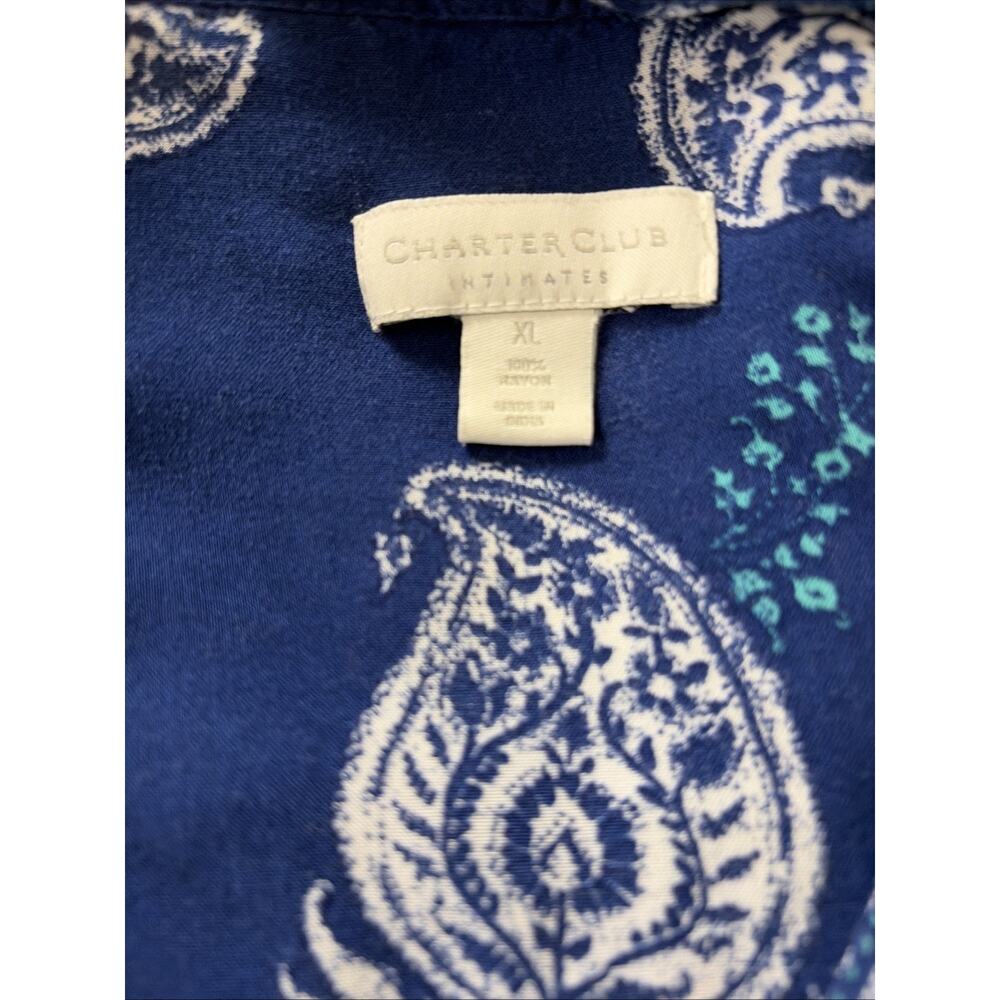 Women’s Charter Club Intimates Long Sleeve Paisley , Boho , Kaftan Xl - Picture 10 of 10